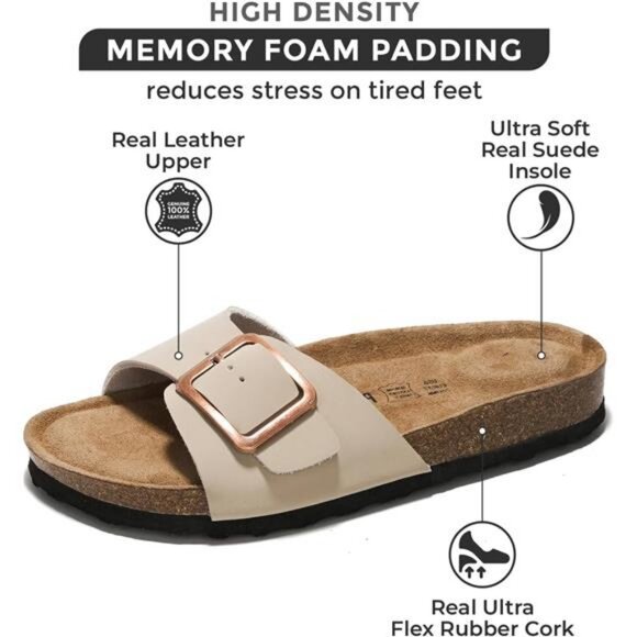 Project Cloud Genuine Leather Sandals Women Dressy Summer Beach Essentials - - Picture 3 of 7